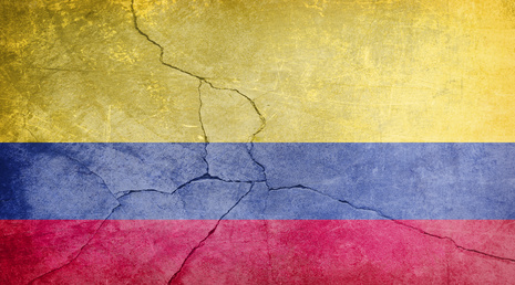 COLOMBIA grunge flag